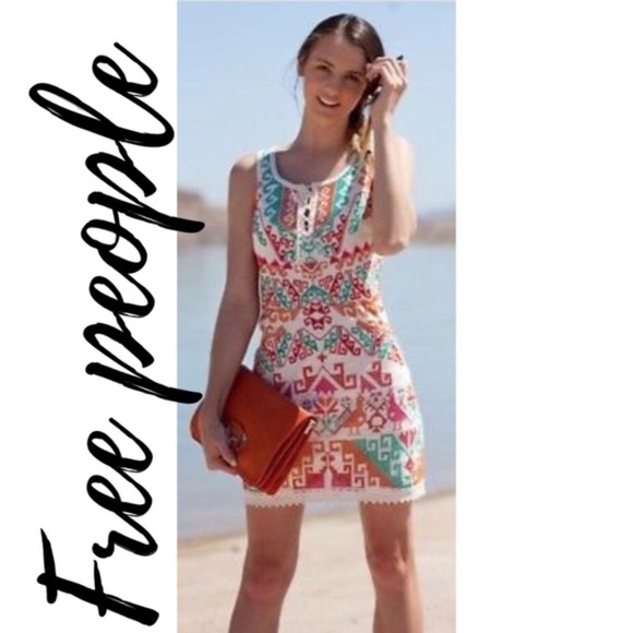 Free People Aztec Embroidered Mini Dress - Picture 2 of 8